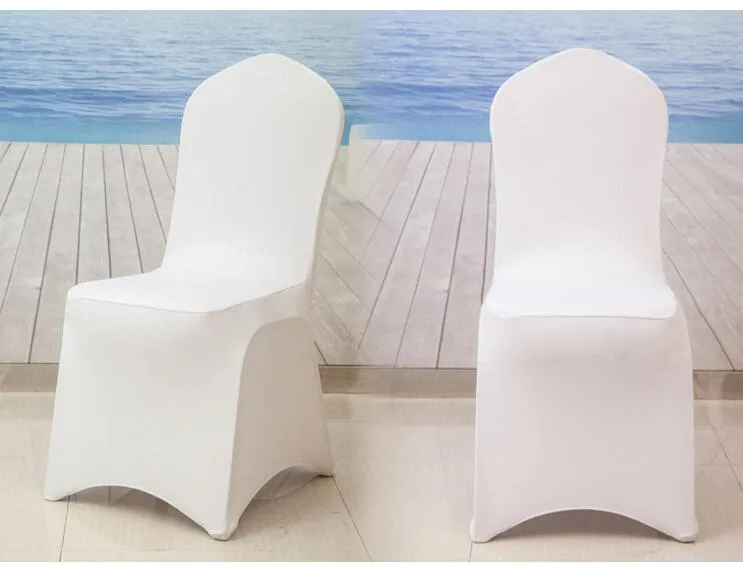 .Universal White Spandex Wedding Chair Covers for Wedding Banquet Hotel Decoration outdoor beach sofa chair covers