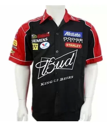 NOVA marca 2017 homens terno F1 camisa ocasional do clube do verão equipe budweiser macacão de carro off road camisas jaqueta de motocross