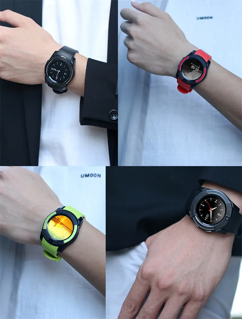 SC06 V8 DZ09 U8 Smartwatch Bluetooth Smart Watch con fotocamera da 0,3 M SIM TF Card Watch smartphone Android S8 IOS in RetailBox