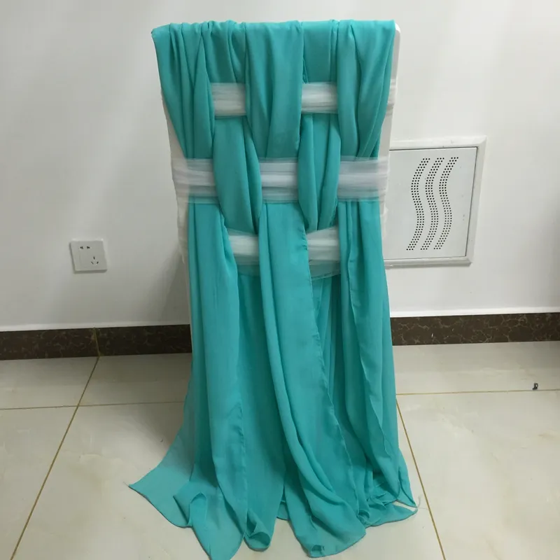 Элегантные шифоновые стул Sashes Custom Colors Fashion Wedding Deoprations для невесты Свадебная вечеринка Стул свадебные чехлы