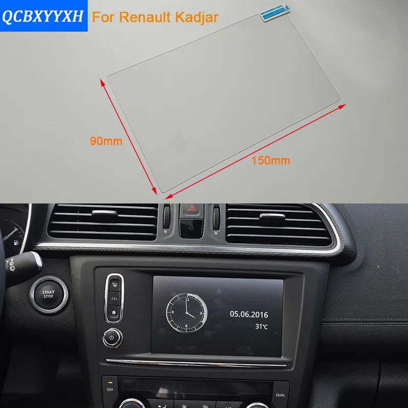 Film de protection en acier pour écran de Navigation GPS de 7 pouces, pour Renault Kadjar, contrôle de l'écran LCD, autocollant de voiture 2016 – 2017