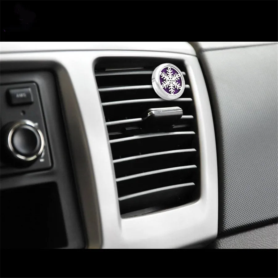 CG091-CG100 Hot Car Air Freshener 30mm Aromatherapy Essential Oil S.Steel Perfume Diffuser Car Locket vent clip as gift