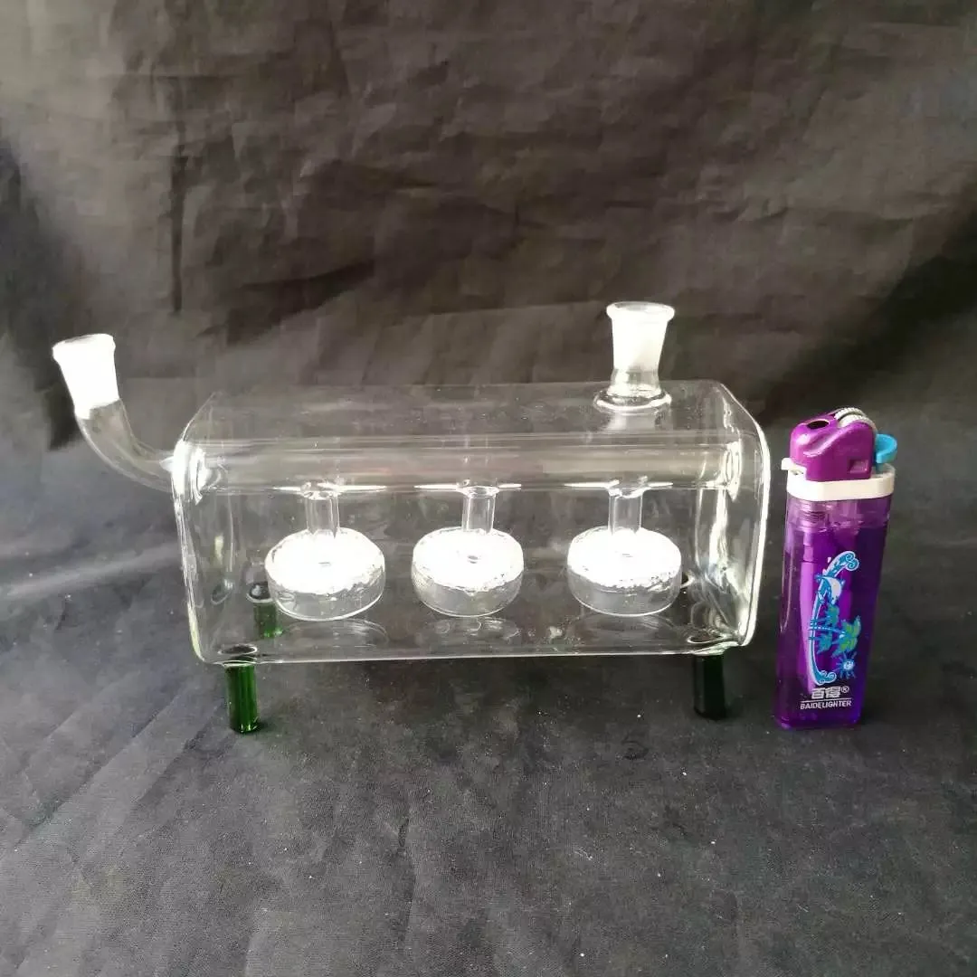 Il nuovo narghilè muto a doppio vetro, bong in vetro, pipa ad acqua in vetro, pipa da fumo