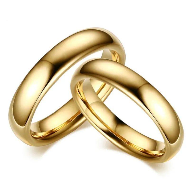 Любовник Винтаж вольфрамовый карбид с обручальными кольцами для пара сплошного золота-цветного любовника.