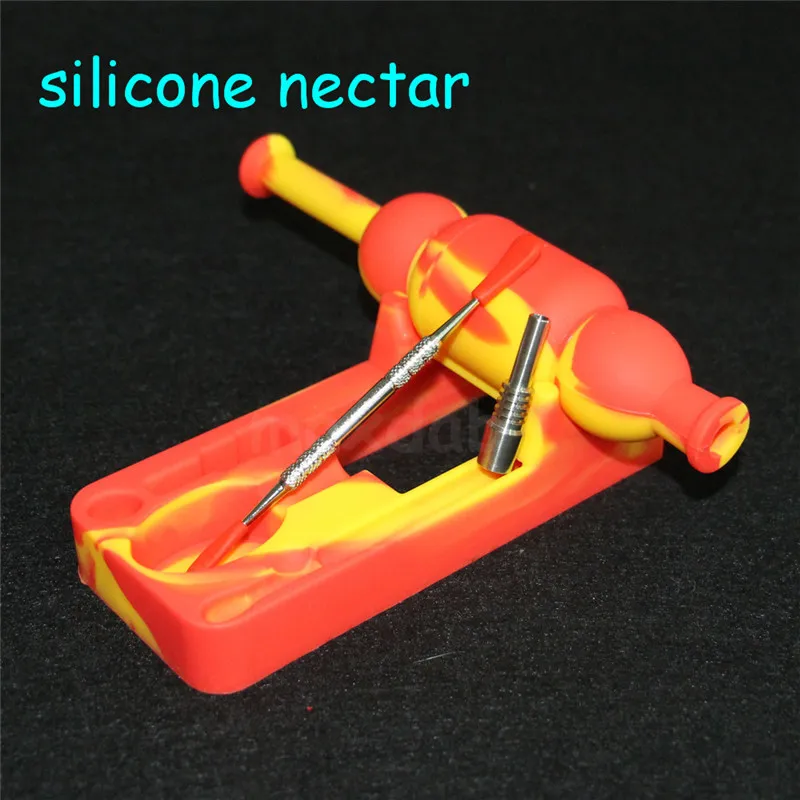 Boîte de nectar en silicone pour narguilés, récipient en silicone de 3ml, silinectar antiadhésif de qualité alimentaire avec pot de stockage d'outils dab, support d'huile, plates-formes