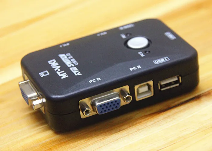 2 bağlantı noktası USB KVM anahtar anahtarı SVGA VGA anahtar kutusu PC fare klavye monitörü için kablolarla