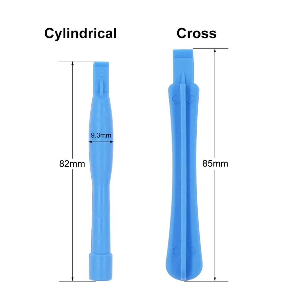 Plast Ljusblå Bändverktyg Kofot Öppningsverktyg Spudger Cylindrical Cross för iPhone 4 5 6S 7 Plus Mobiltelefon DIY Repair 7000st/lot