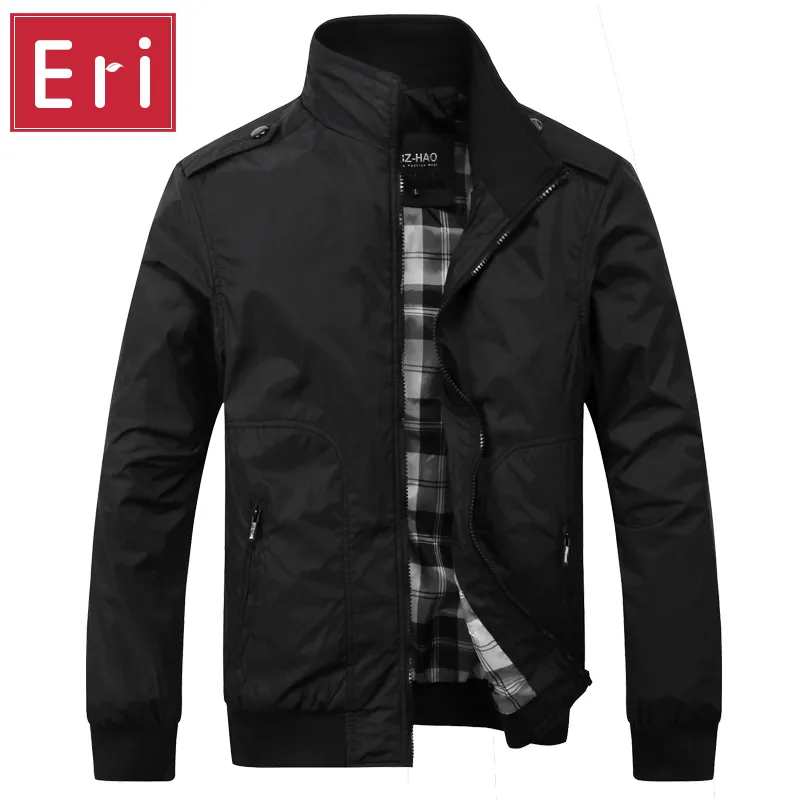 Großhandel - Marken-Männerjacke, lässig, schwarz, modisch, britischer Stil, neuer Herbst 2017, Herren-Business-Broschüre, Designer-Jacken, 4XL, X412