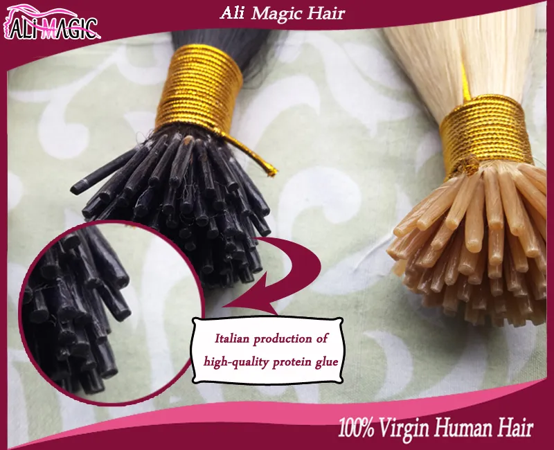 I Tip Human Hair Extensions Straight Keratin Tipped Hair Extensions Fusion Hair Color Wholesale Ali Magic 100g 100strands