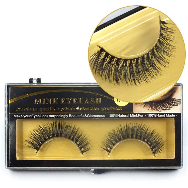 1 Pair Real Mink Eyelashes Handmade Natural Long Thick Soft Crossing Eye Lashes High Quality