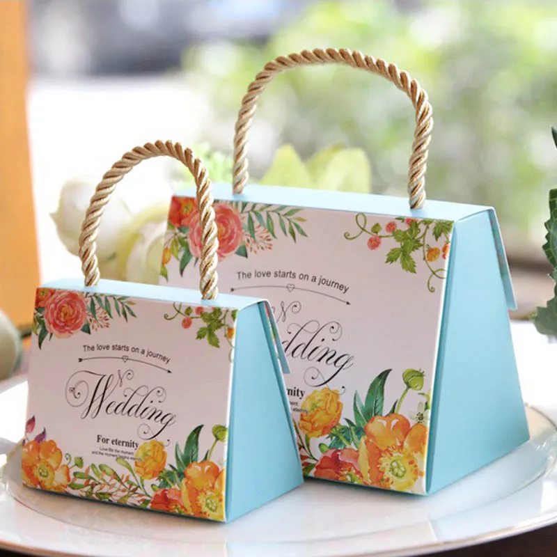 Haute qualité papillon fleur bonbons boîtes faveurs de mariage Portable boîte-cadeau fête faveur décoration LZ0095