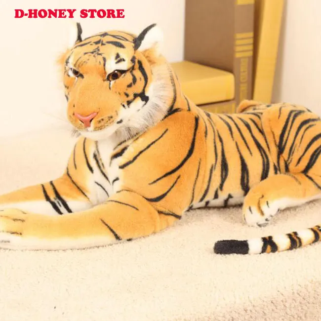 Söt plysch tiger djur leksaker vit gul härlig fylld dockan djur kudde barn barn födelsedagspresent 35cm5020754