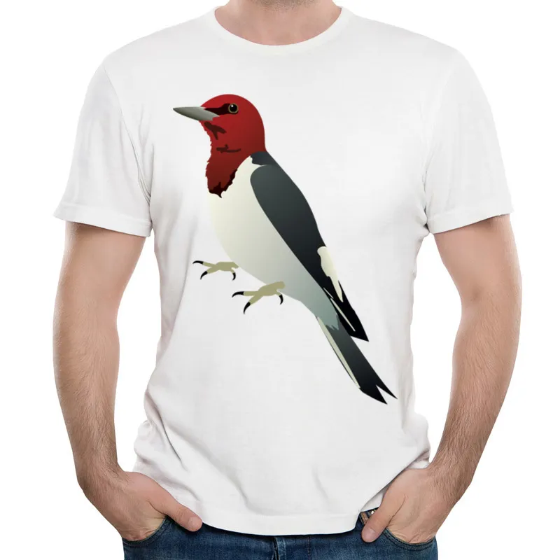 Classique mans coton naturel T-shirts et col rond Tee shirt impression 3D Woodpecker vêtement cool tee shirt livraison gratuite