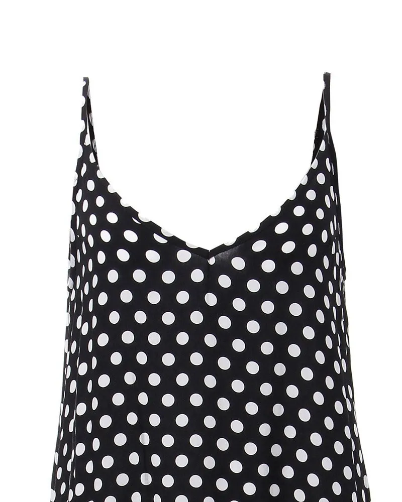 Frete Grátis Vestidos de Verão Moda Feminina Polka Dot Casual Solto Longo Vestido Maxi Sexy Beachwear Sem Mangas Backless Vestidos Plus Size