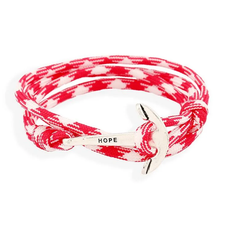 Brand new Selling fashion sailing navy wind anchor woven nylon bracelet FB072 a Charm Bracelets