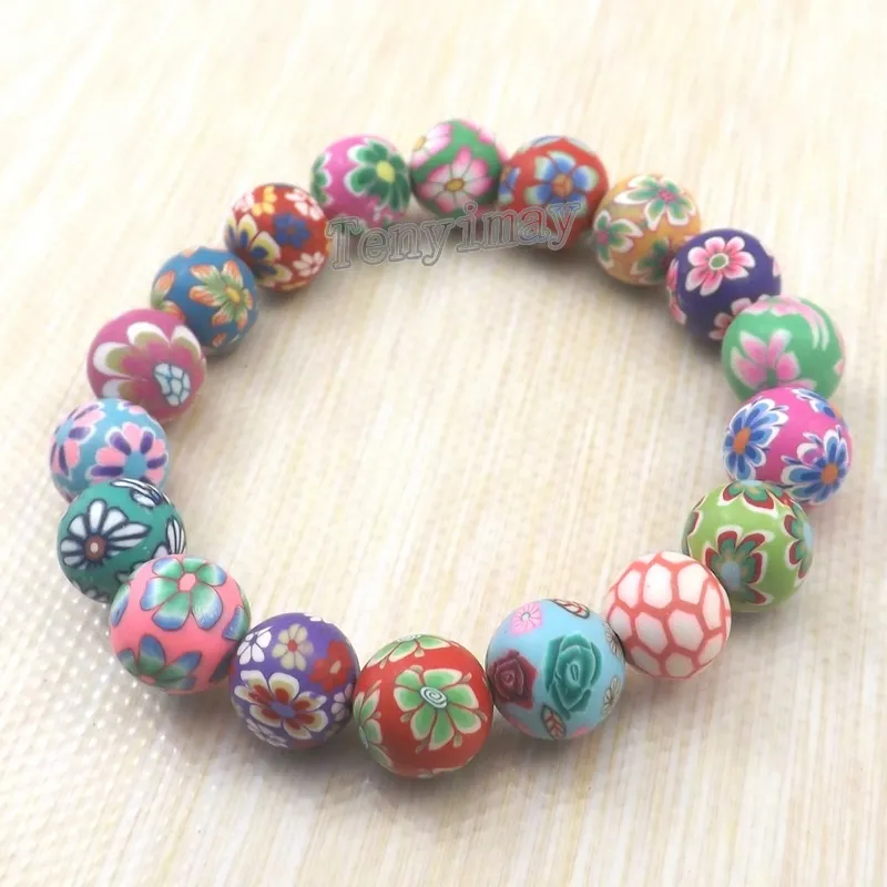 Mode Polymer Clay Armband Gratis Frakt, Partihandel 20st Bohemian Beaded Armband, Barngåva