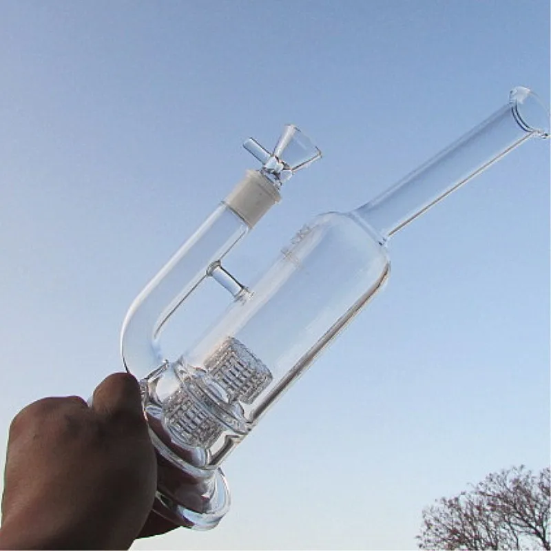 Mobius Glass bong Stereo dabs herb oil rigs Double Stereo Matrix Perc heavy base fab glass bong two styles famale joint 18.8mm