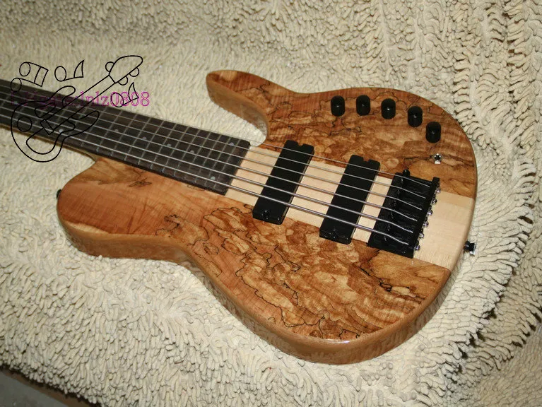 Högkvalitativ anpassad naturlig 6 strängar Basgitarr Hot Sale One Piece Body OEM Tillgänglig Gratis frakt