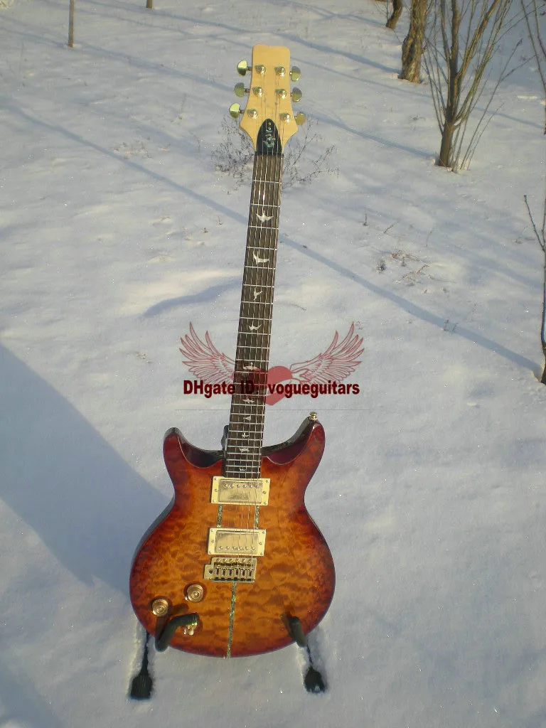 Wielki leworęczny Santana Gitara Electric Yellow Burst Top Quality Darmowa wysyłka