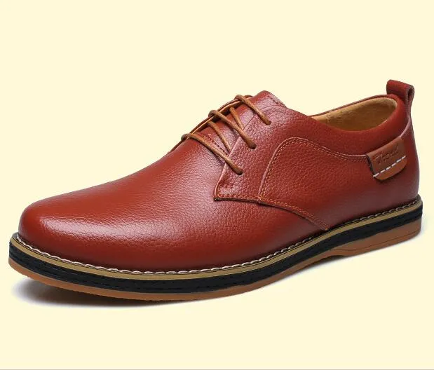 Plus Size Genuine Leather Men Loafers Shoes Comfortable Casual Shoes Men Fashion Driving High Quality Round Toes Flat Shoes