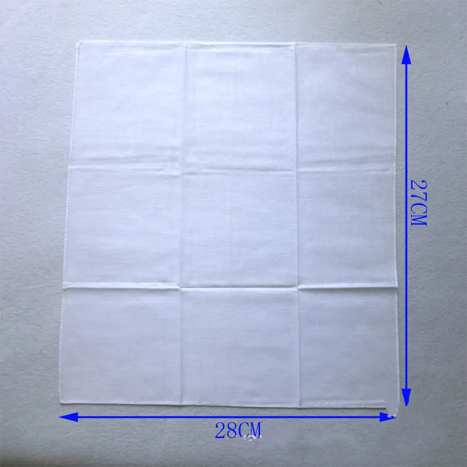 Wholesale white handkerchief, pure white handkerchief, pure color small square, cotton sweat towel, plain handkerchief,