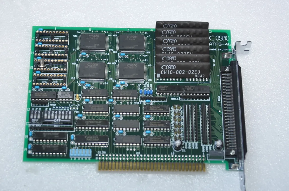 COSMO ATPG-46 ISA PCB CARD لوحة التحكم اليابانية الأصلية 100 ٪ اختبار العامل ، المستخدمة ، في حالة جيدة