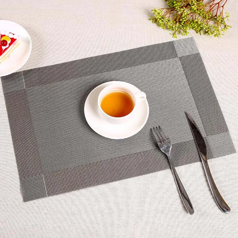 1pc 6 kleuren PVC Keuken Dinning Bamboe Tafel Placemats Tafelkleed Mat Manteles Individuals Doilies Cup Mats Coaster Pad