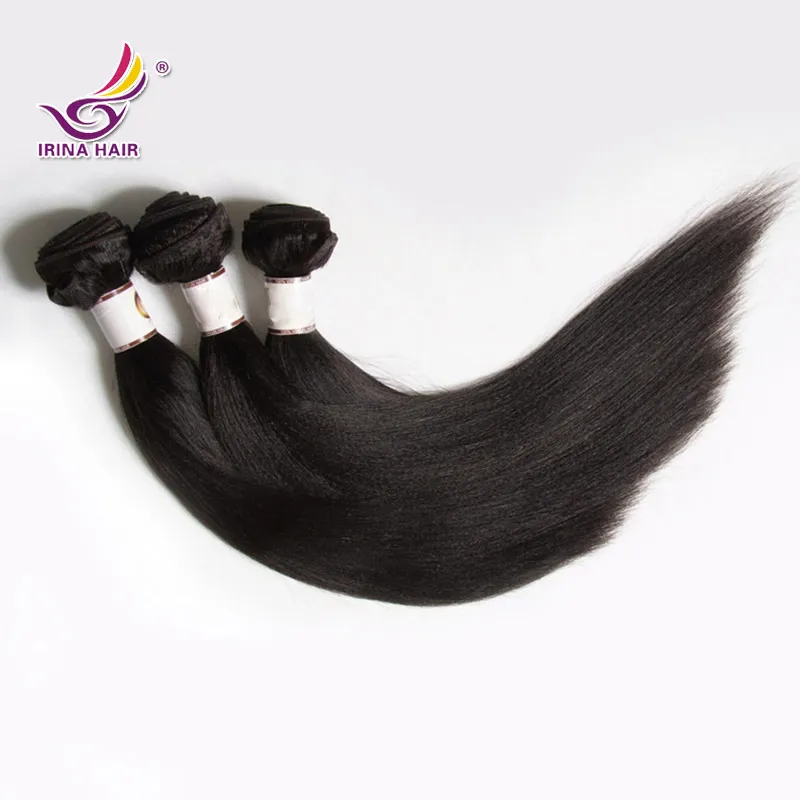 2017 nouvelle arrivée vente chaude prix de gros brésilien péruvien yaki cheveux raides trame 3 Bundles / Virgin Remy livraison gratuite