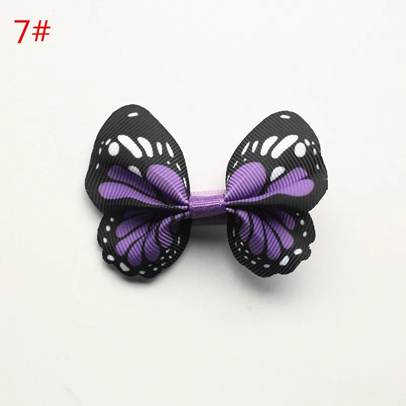 New lot Cartoon Girls Ribbon Girls Hair Clips Butterfly Shape Barrettes Lovely Kids Printing Animals Hairpins9491511