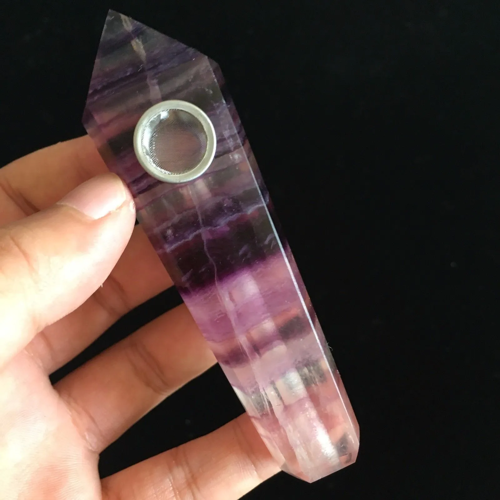 hot sale! 110 - 120 G Natural quartz crystal fluorite smoking pipe smoking crystal wand pipe healing crystals