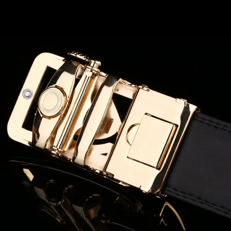 Cintura da uomo con fibbia automatica nuova Cintura da uomo d'affari Cinture bovini in litchi uomo Marchio di design di lusso