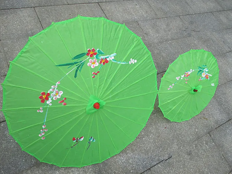 Assorted Colors Wedding Parasols Silk Parasol Oriental Bamboo Parasol Sun Umbrellas Bridal Accessories Floral Pattern Umbrella