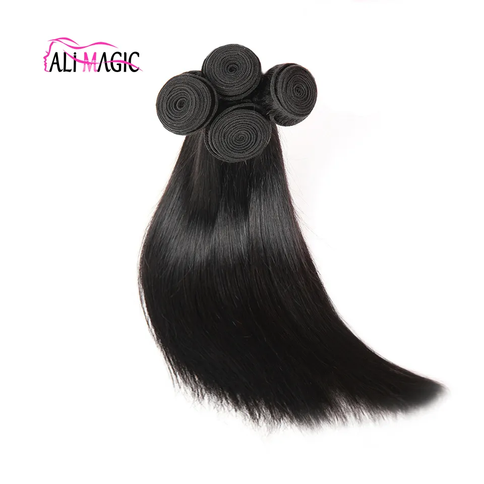 Ali Magic Factory Groothandel Goedkope Braziliaanse Weave Peruaanse Indiase Maleisische Cambodjaanse Braziliaanse Virgin Hair Weave Bundels Rechte 3 Bundels