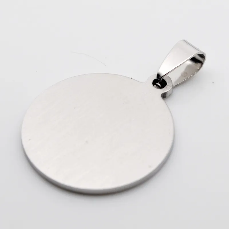 Stainless Steel Silver Color Round Shape Blank Charms Pendants For Necklace Men Women Fashion Jewelry Decor