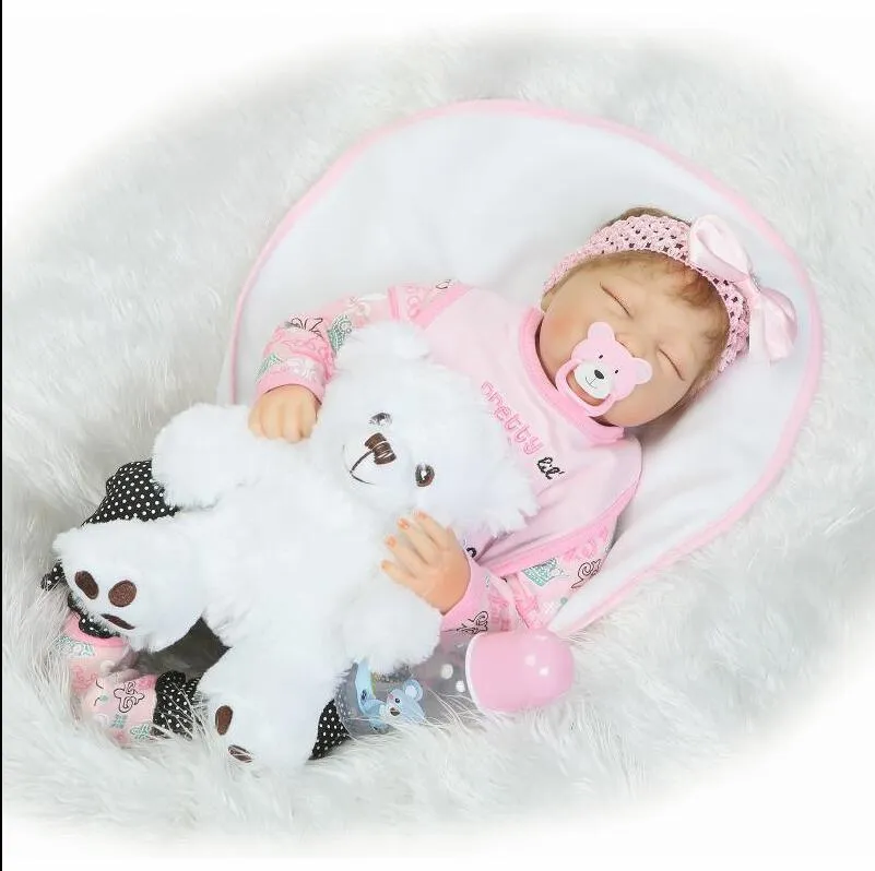 Boneca bebe reborn silicone cheio boneca do bebê brinquedo lifelike 55cm recém-nascido menina bebês boneca