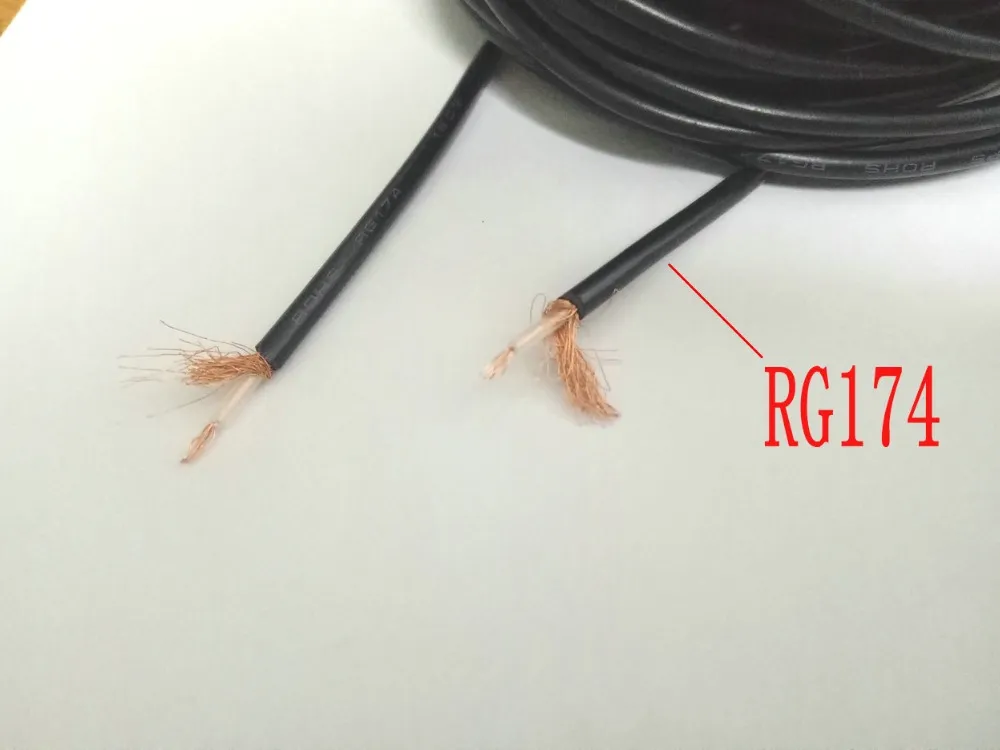 1 REEL 500M RF Koncentryczne Złącze adaptera kabla 50OHM RG174 Kabel czarny