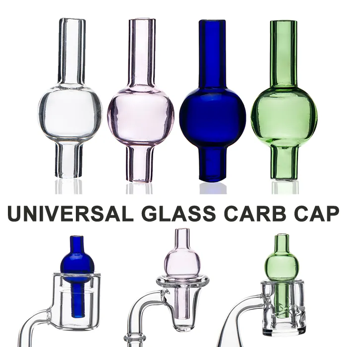 Universal färgad glasbubbla Carb Cap Round Ball Dome För Glas Vattenrör, DAB Oil Rigs, XL Tjock Quartz Termiska Banger Nails