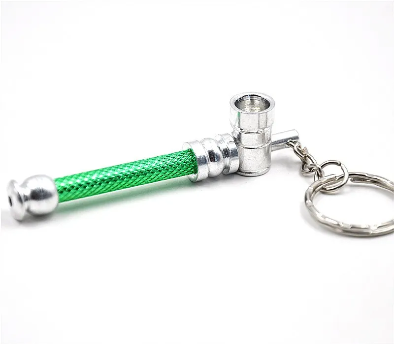 Toppuff grossist alluminium mini rökning pipe keychain ultra-liten bärbar förångare shisha mun tips rör rengöringsmedel