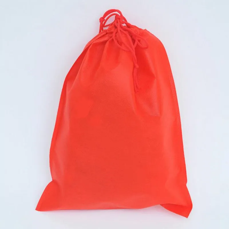 DHL доставка Оптово-100шт 40см Hx30см нетканый мешок с сумкой для хранения веревки несколько цветов для обуви / одежды пыли
