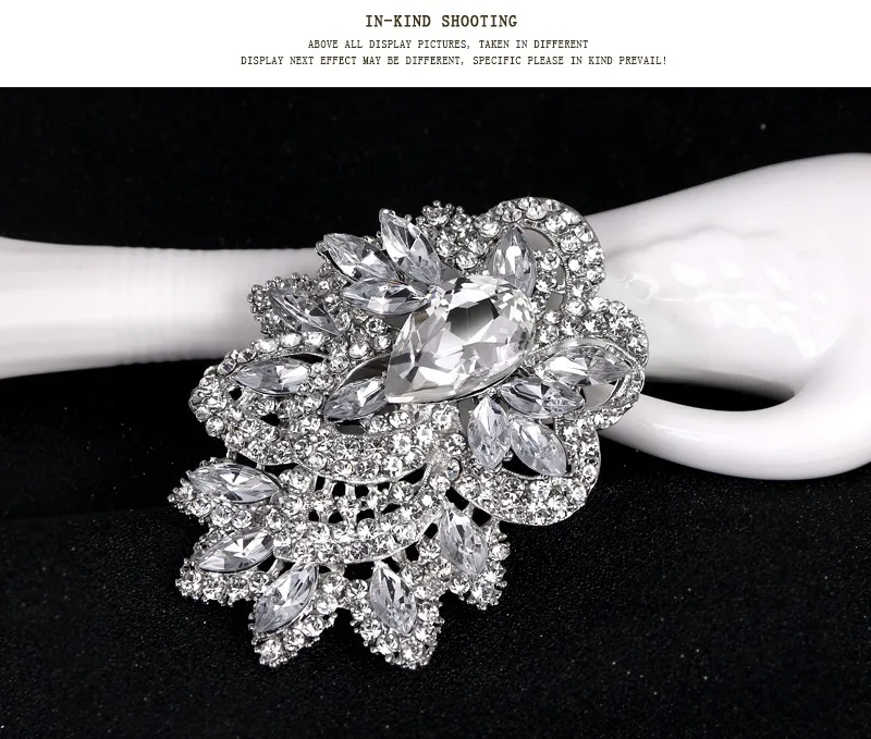 New Wedding Brooch Bouquet Pin Wholesale Large Vintage Silver Flower Austrian Crystal Brooches Fashion Hot Big Broach Free DHL From 3 37 DHgate