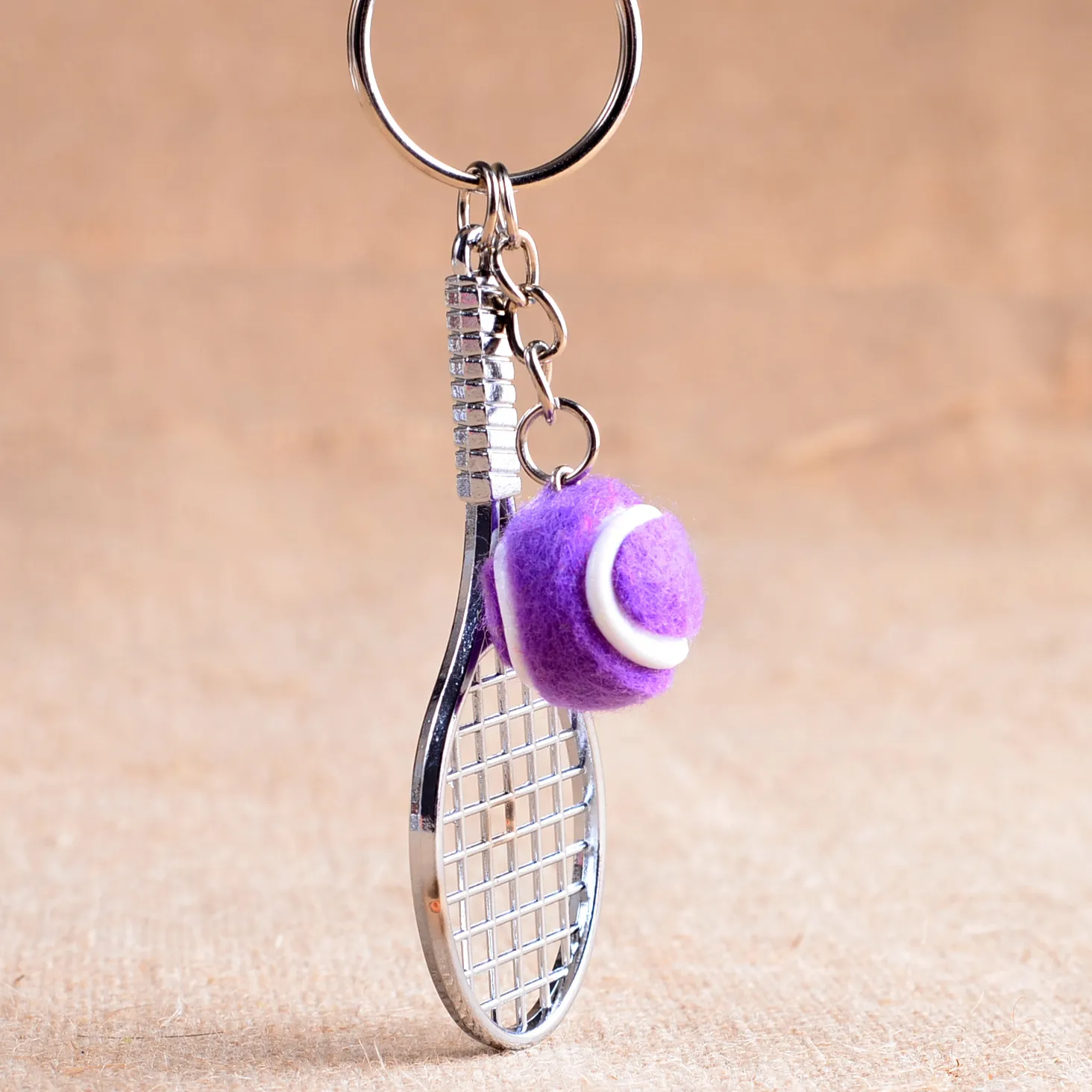 Högkvalitativ Mini Tennis Racket Key Holder Metal Mesh Racket Key Holder kan anpassas KR163 Nyckelringar Blanda Beställ 20 stycken Mycket