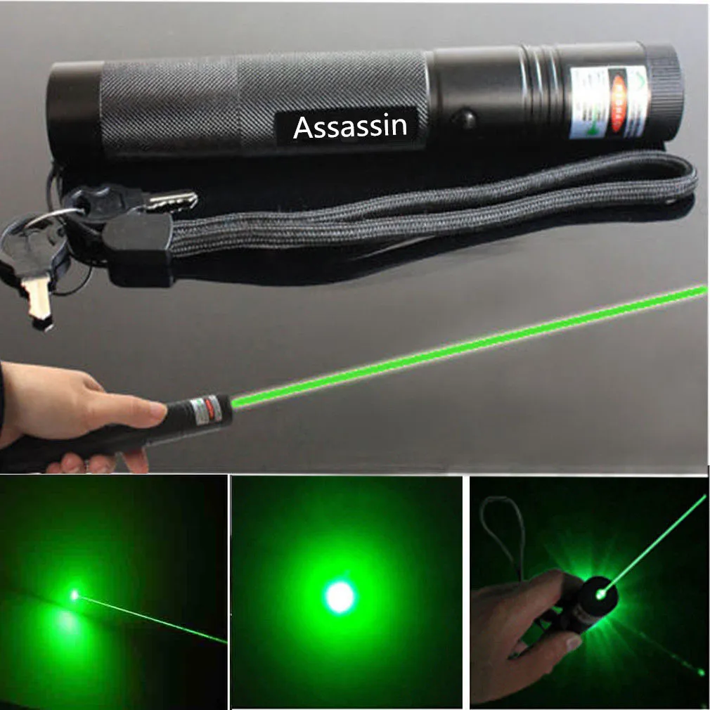 Stylo pointeur Laser vert militaire 10 miles, astronomie 532nm, jouet pour  chat puissant, mise au point réglable + batterie 18650 + chargeur
