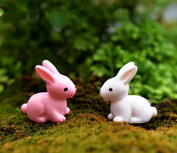 Livrant Gratuitement Mignon Mini Lapin Blanc Jardin Miniatures De Jardin  Gros Petit Figurine De Résine De Jardin Pour Le Mariage Ou Lutilisation  Dameublement Du 0,3 €