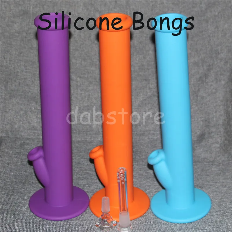 Silicone water bongs Hookahs For Smoking Bong Silicone Smoking Pipes Glass Water Pipe Dab Jar Dabber Wax DHL