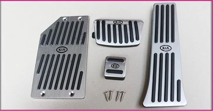 Car Accessories Aluminium alloy Accelerator Gas Fuel Brake Foot Rest AT Pedal Pads For KIA K5 2011-2015 Car Styling Pedal Covers