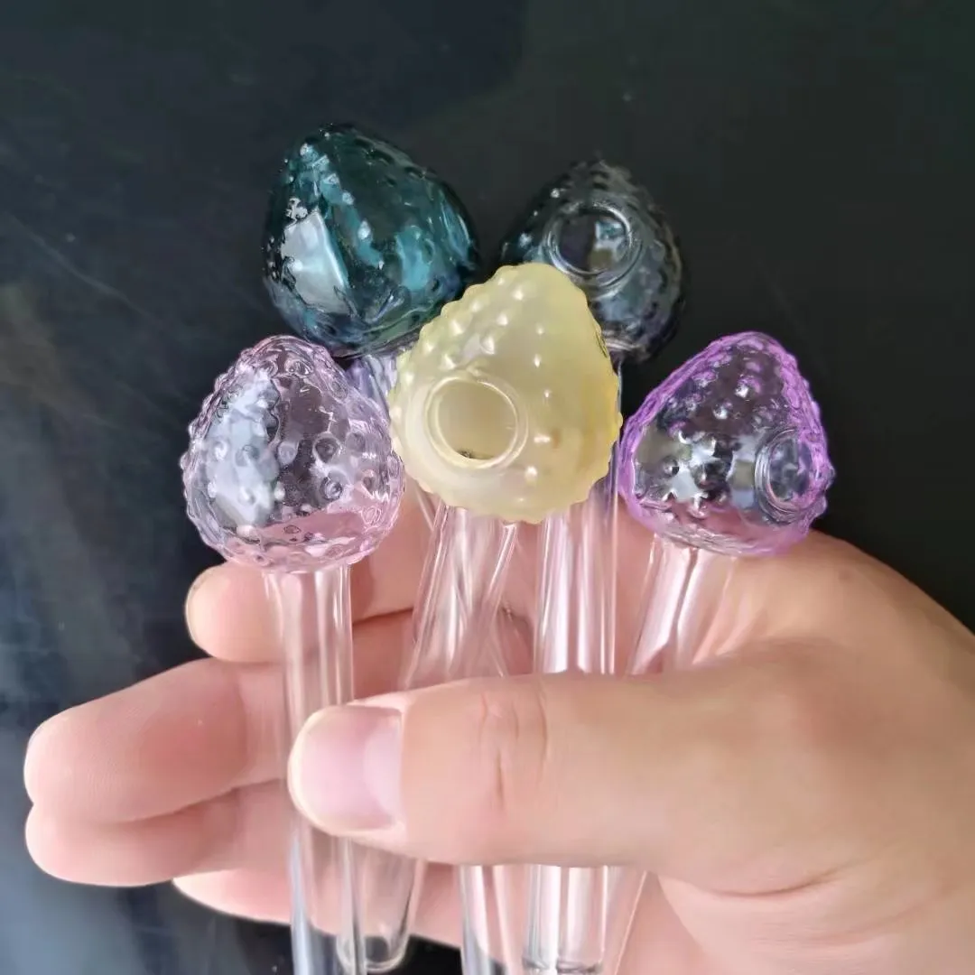 Accessoires de bangs en verre pour chaudières à tête de fraise, Pipes à fumer en verre colorées mini-tuyaux à main multi-couleurs Meilleurs tuyaux en verre à la cuillère