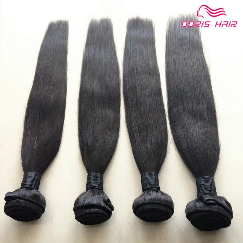 Brasilianska mänskliga hårväv Bästa kvalitet Virgin Remy Hårbuntar Förlängningar Peruanska Malaysiska Indiska Kambodjanska Straight Hair Weaving Weft