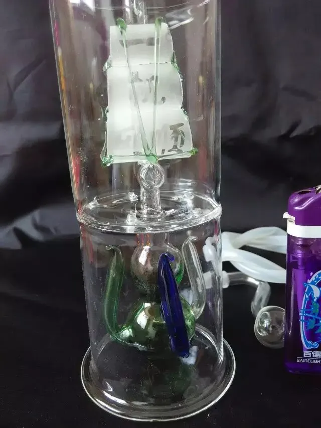 A-09 Hoogte Bongglass Klein Recycler Olie Rigs Water Pijp Douchekop Perc Bong Glass Pipes Hookahs - Smooth Sailing