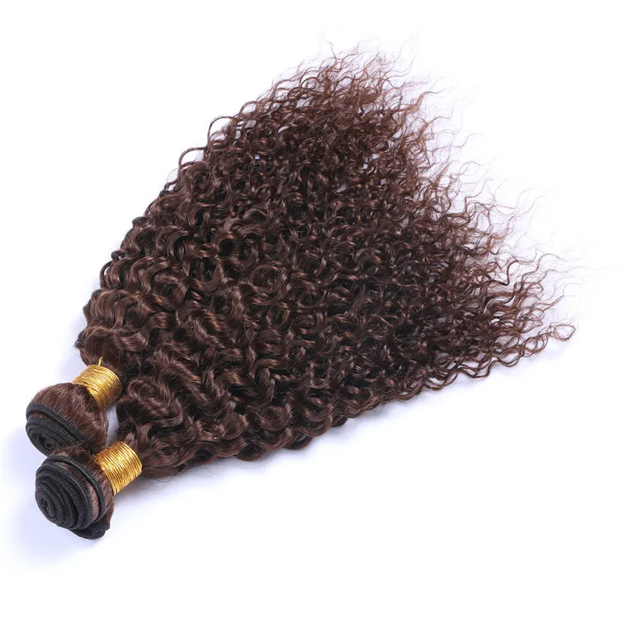 Deep Wave Brown Hair Weft High Quality Products Deep Curly 4 Chestnut Brwon Hair Weaves Peruvian Virgin Human Hair Weaves9299329