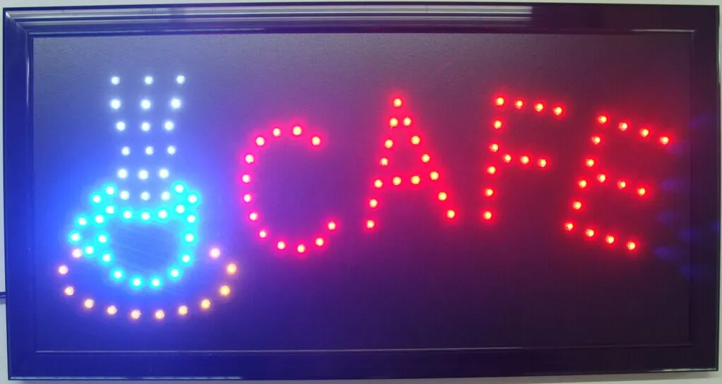 Ultra Bright flashing cafe store sign direct selling 10X19 inch led sign board semi-outdoor free shipping